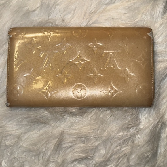 Louis Vuitton Tan Noisette Vernis Porte Tresor Sarah Long Wallet full inclusion - Picture 5 of 16